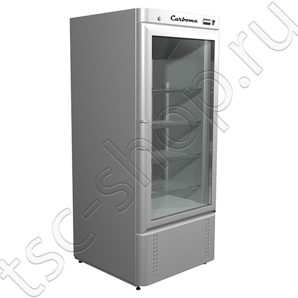 Шкаф холодильный Carboma R700 С (стекло) INOX (среднетемпературный)